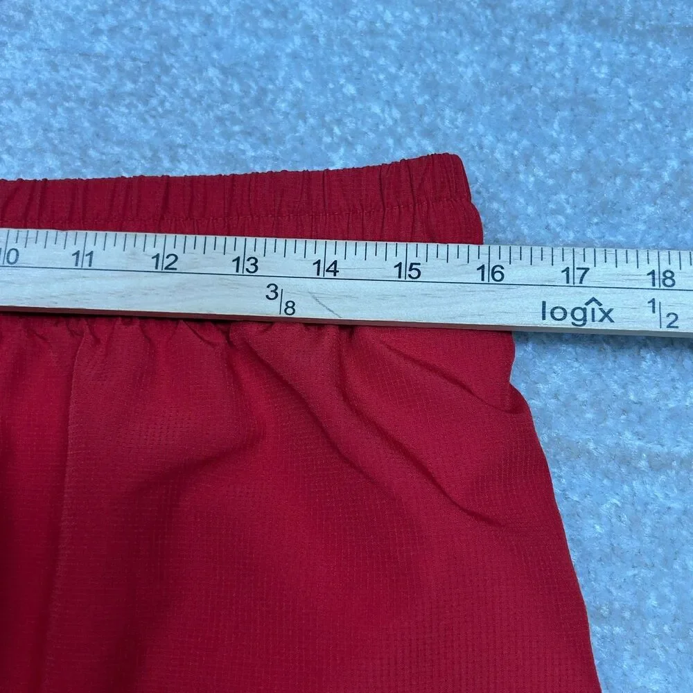Adidas Shorts Mens L Red Climalite Athletic Gym Workout Drawstring Pockets